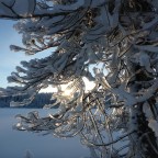 Schneeschuh Hiking über See